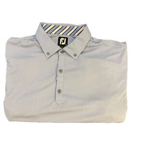FootJoy FJ Mens Short Sleeve Golf Polo Purple Size XL Light Blue Performance